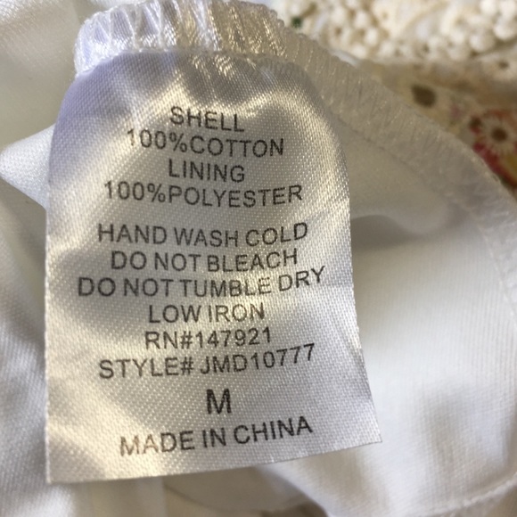 Just Me white floral ruffle lace dress M - Picture 12 of 14